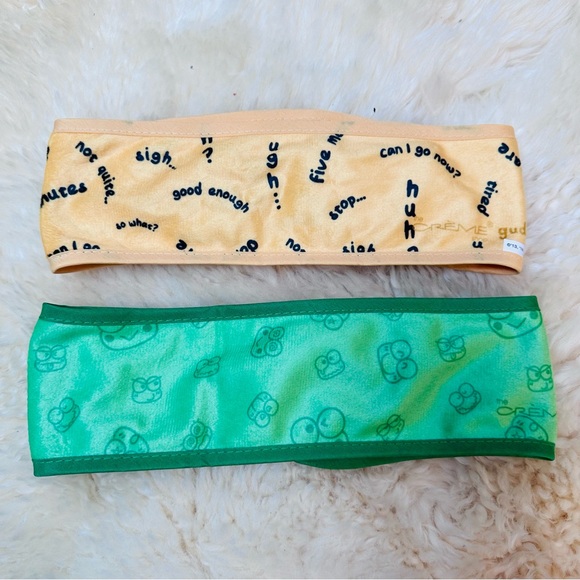 Set of 2: The Creme Shop x Sanrio Adjustable Spa Headbands Keroppi & Gudetama - Picture 4 of 6